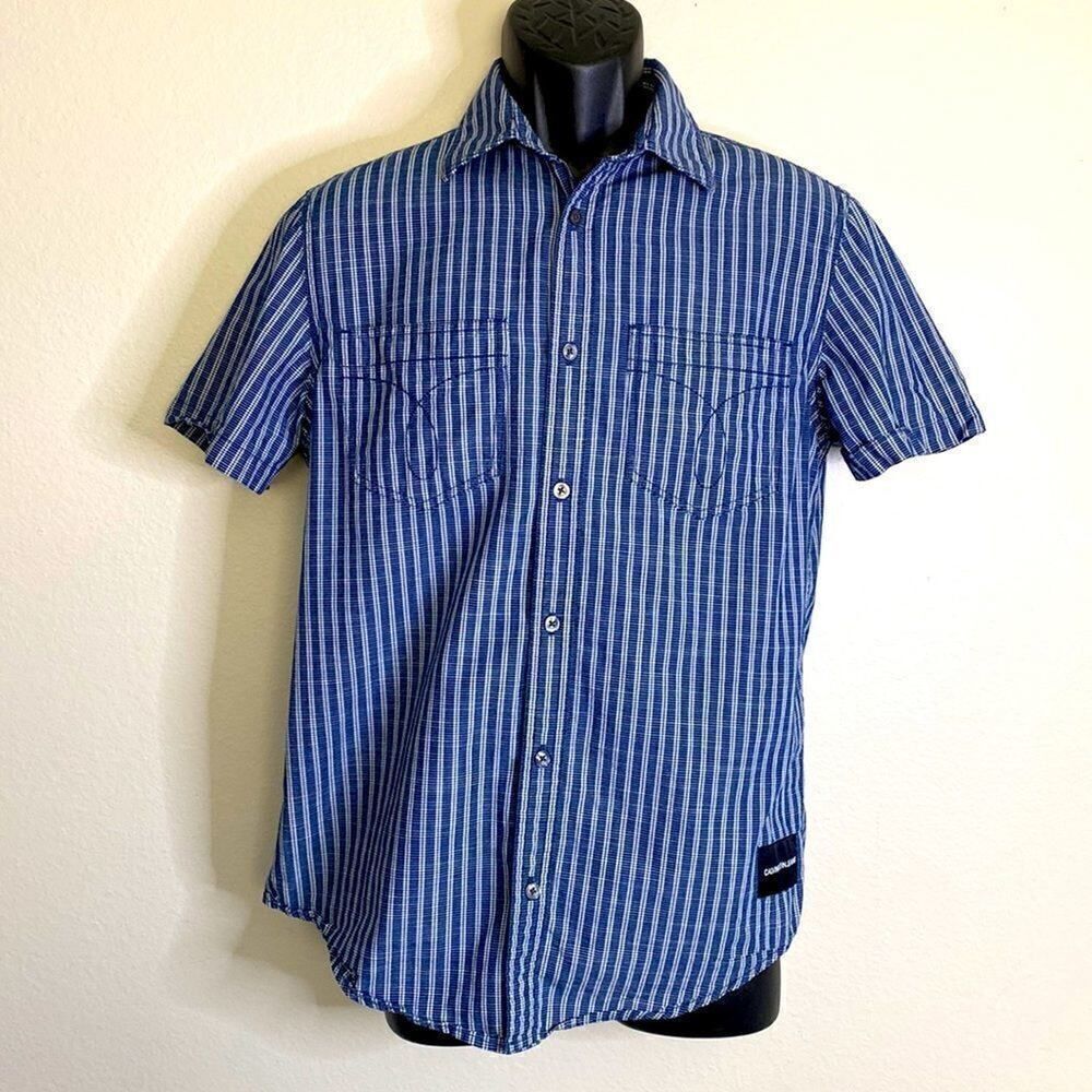 Men’s Calvin Klein Jeans Short Sleeve Casual Button Down. Size S. See Video